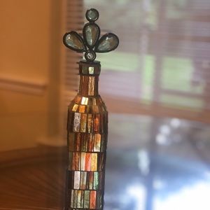 Vintage Mosaic Multi-colored glass bottle